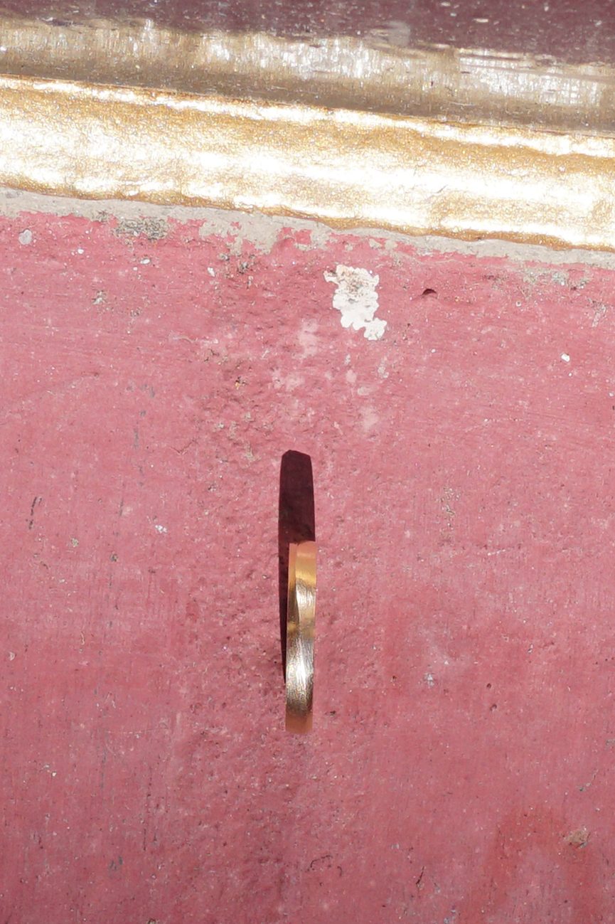 Wellenschliffring, Trauring, Roségold 585/ fairmined, Draufsicht